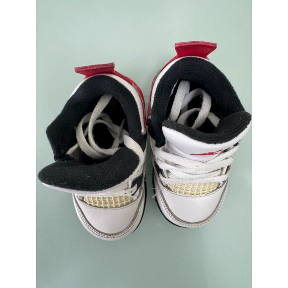 Nike Air Jordan 4 Retro TD \'Fire Red\' 4 Toddler Shoes Kids Black White Red Sz 5C main image 5